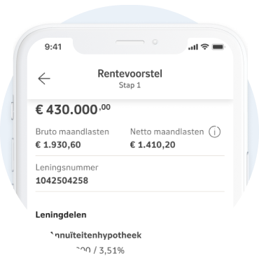 Overzicht van een hypotheek in de NN App