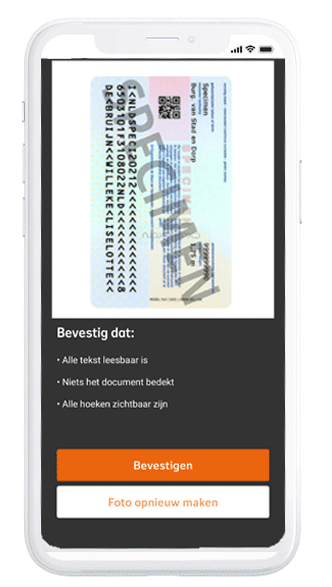 Idenficeren stap 14b: Maak een foto van je QR-code