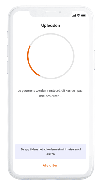Idenficeren stap 11: Je gegevens worden verstuurd