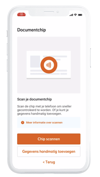 Idenficeren stap 13a: Scan documentchip