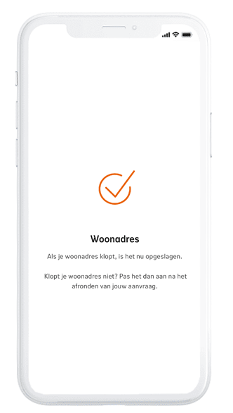 Identificeren stap 3: Je woonadres is opgeslagen